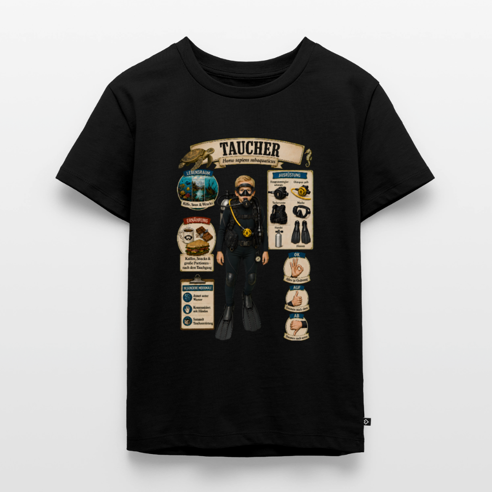 Kleiner Taucher – Homo sapiens subaquaticus | Kinder Premium T-Shirt - Schwarz