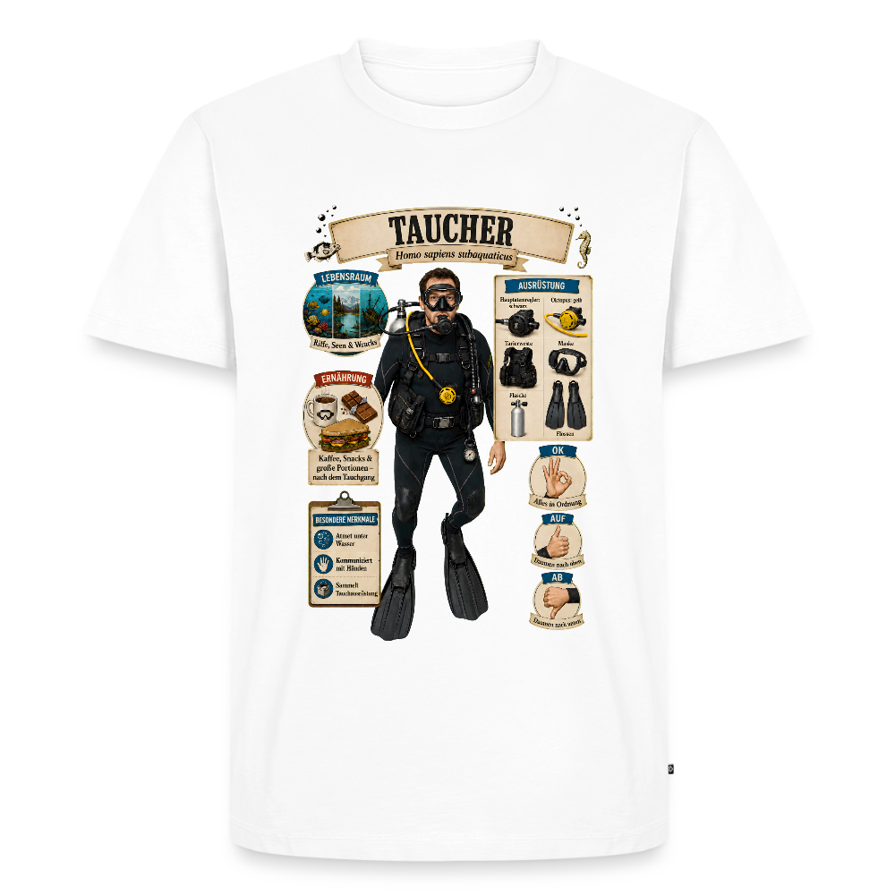 Taucher – Homo sapiens subaquaticus | Männer Premium T-Shirt - Weiß