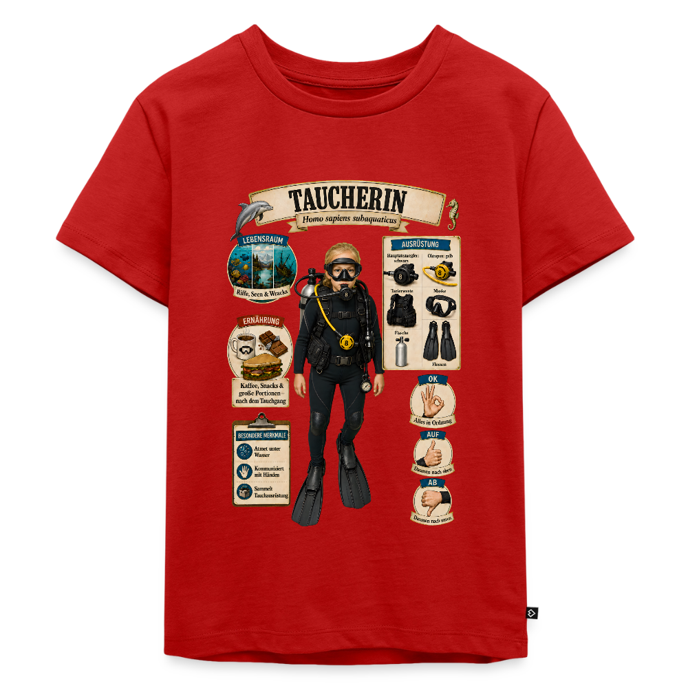 Kleine Taucherin – Homo sapiens subaquaticus | Kinder Premium T-Shirt - Rot