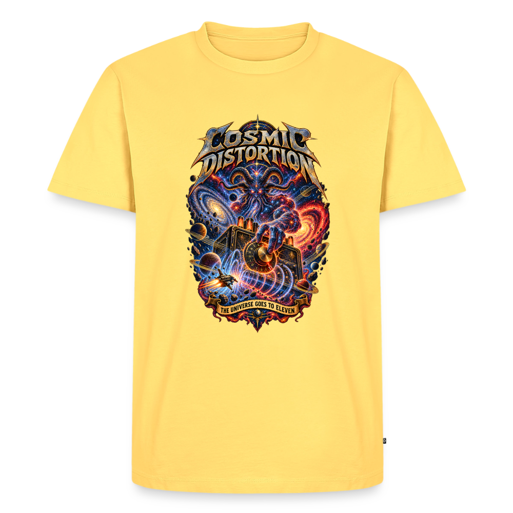 Cosmic Distortion Männer Premium T-Shirt - Pastellgelb