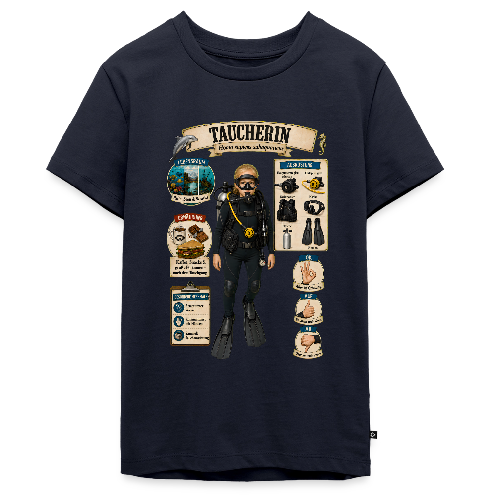Kleine Taucherin – Homo sapiens subaquaticus | Teenager Premium T-Shirt - Navy