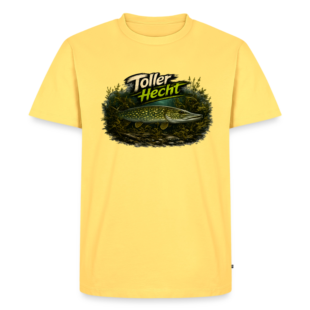 Toller Hecht – Hecht Motiv Angler | Männer Premium T-Shirt - Pastellgelb