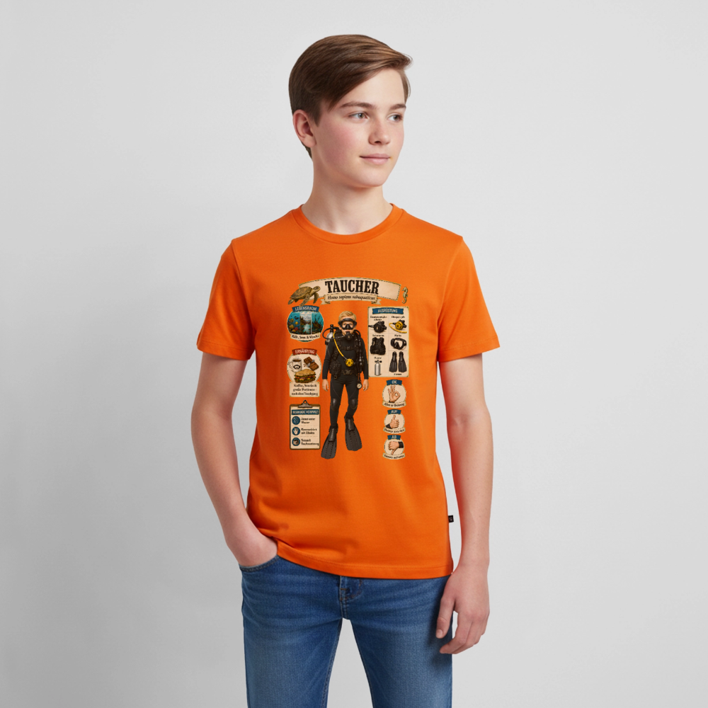 Kleiner Taucher – Homo sapiens subaquaticus | Teenager Premium T-Shirt - Orange 