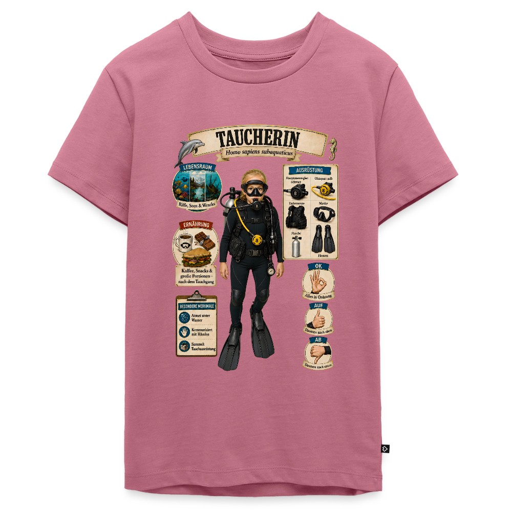 Kleine Taucherin – Homo sapiens subaquaticus | Teenager Premium T-Shirt - Mauve