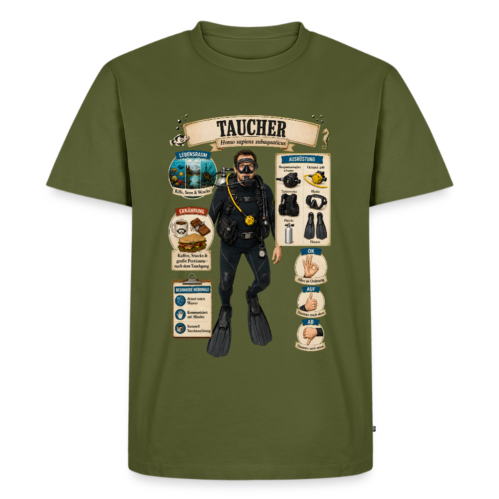 Taucher – Homo sapiens subaquaticus | Männer Premium T-Shirt - Khaki
