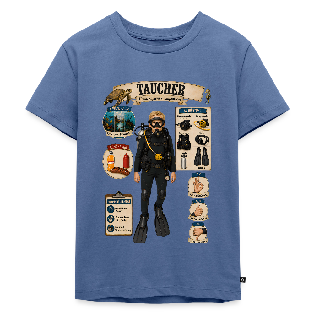 Kleiner Taucher – Homo sapiens subaquaticus | Kinder Premium T-Shirt - Taubenblau