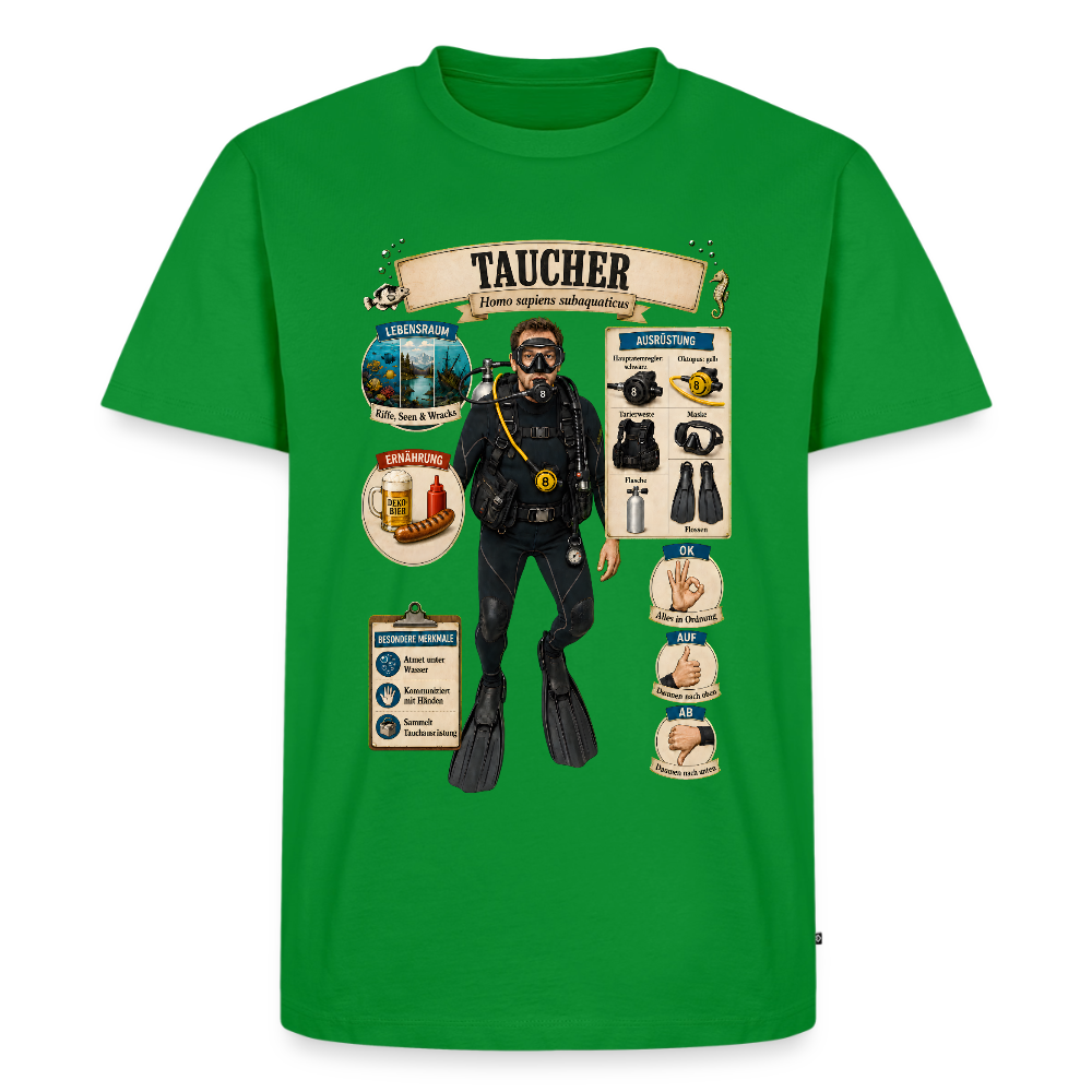 Taucher Infografik – Homo sapiens subaquaticus | Männer Premium T-Shirt - Grün