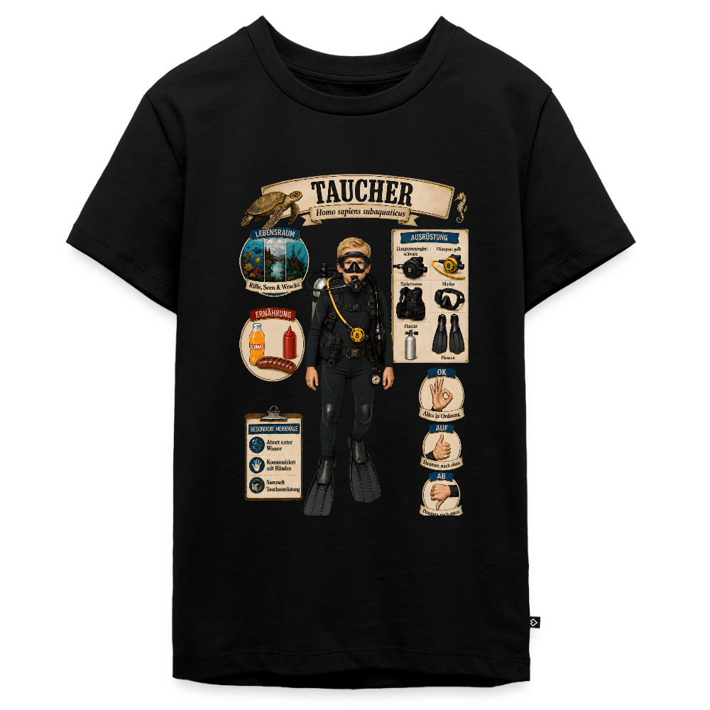 Kleiner Taucher – Homo sapiens subaquaticus | Teenager Premium T-Shirt - Schwarz