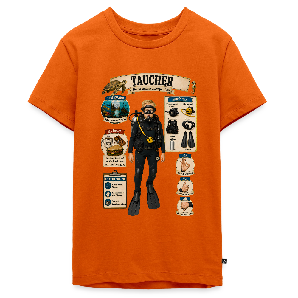 Kleiner Taucher – Homo sapiens subaquaticus | Teenager Premium T-Shirt - Orange 