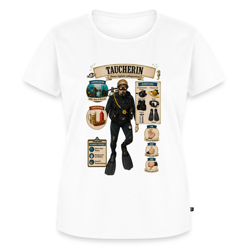 Taucherin – Homo sapiens subaquaticus | Frauen Premium T-Shirt - Weiß