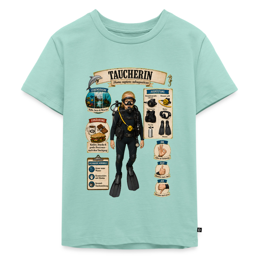 Kleine Taucherin – Homo sapiens subaquaticus | Kinder Premium T-Shirt - Mint 