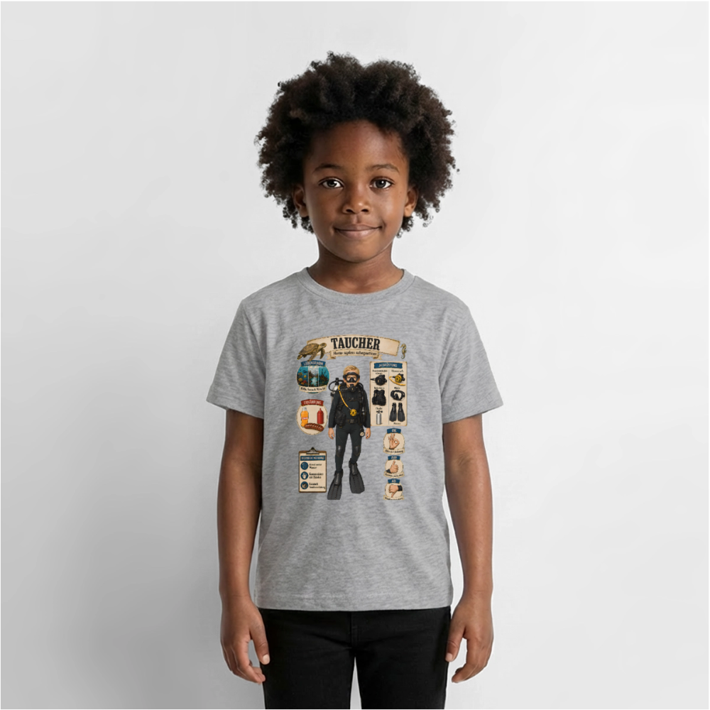 Kleiner Taucher – Homo sapiens subaquaticus | Kinder Premium T-Shirt - Grau meliert