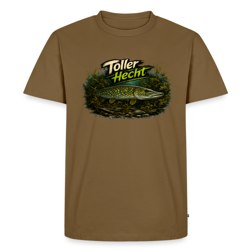 Toller Hecht – Hecht Motiv Angler | Männer Premium T-Shirt - Nussbraun