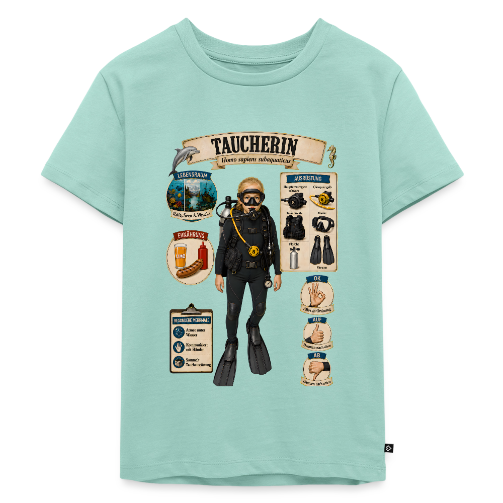 Kleine Taucherin – Homo sapiens subaquaticus | Kinder Premium T-Shirt - Mint 