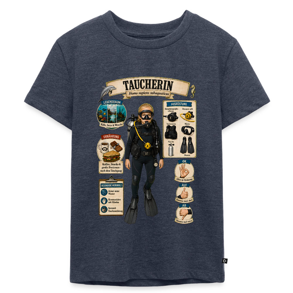 Kleine Taucherin – Homo sapiens subaquaticus | Kinder Premium T-Shirt - Jeansblau 