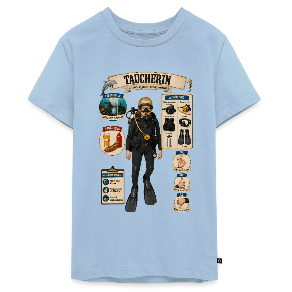 Kleine Taucherin – Homo sapiens subaquaticus | Teenager Premium T-Shirt - Hellblau