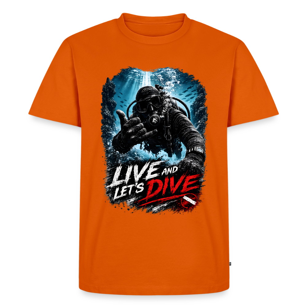Live and Let's Dive | Tauchen | Männer Premium T-Shirt - Orange 