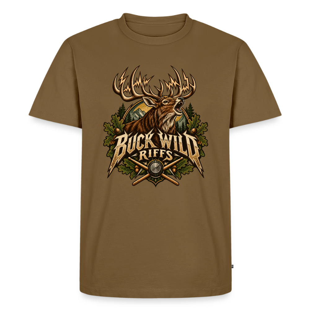 Buck Wild Riffs – Lautstärke in freier Wildbahn | Männer Premium T-Shirt - Nussbraun