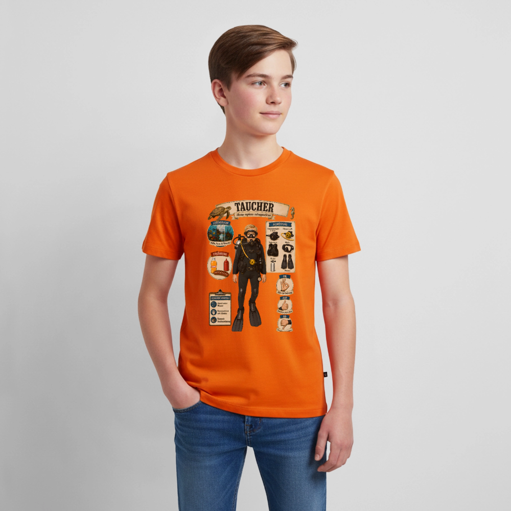 Kleiner Taucher – Homo sapiens subaquaticus | Teenager Premium T-Shirt - Orange 