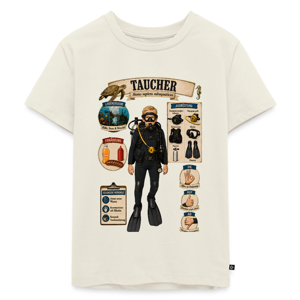 Kleiner Taucher – Homo sapiens subaquaticus | Kinder Premium T-Shirt - Naturweiß