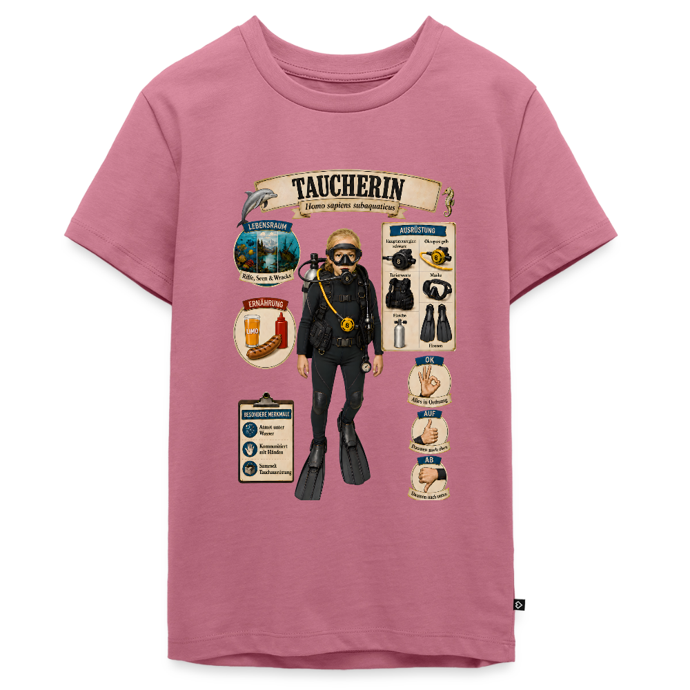 Kleine Taucherin – Homo sapiens subaquaticus | Teenager Premium T-Shirt - Mauve