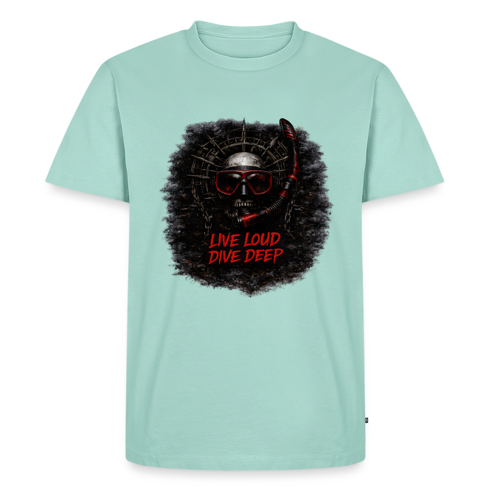 Live Loud Dive Deep – Taucher Totenkopf | Männer Premium T-Shirt - Mint 