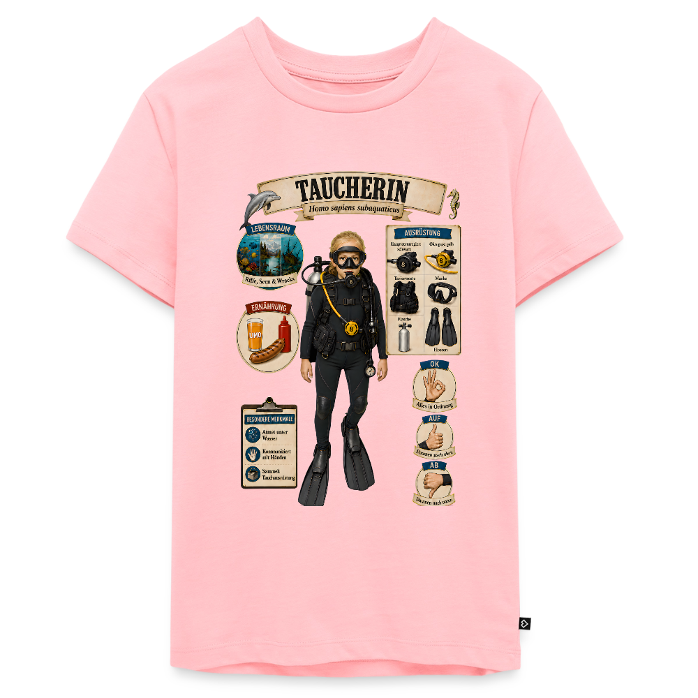Kleine Taucherin – Homo sapiens subaquaticus | Teenager Premium T-Shirt - Rosa