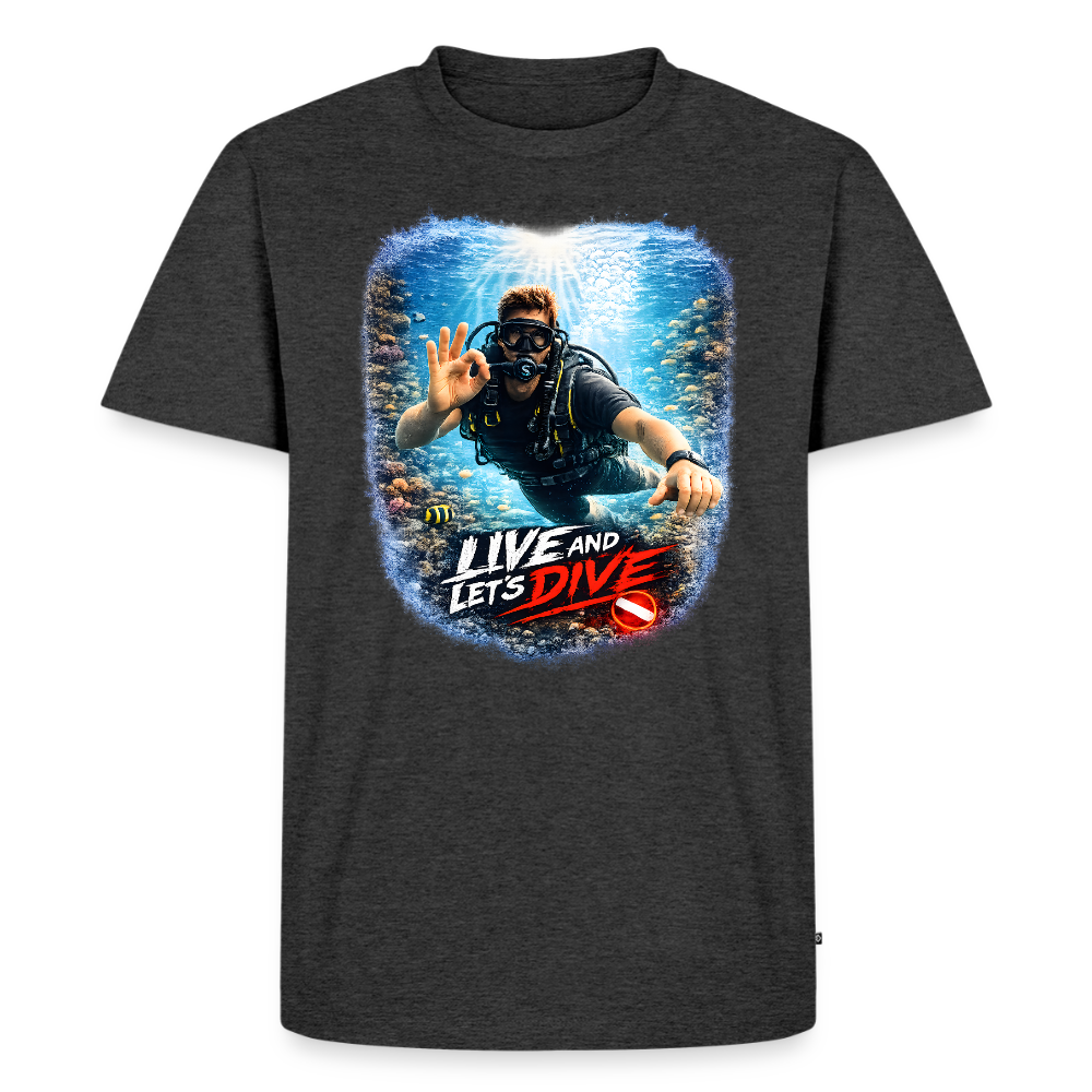 Live and Let's Dive | Tauchen | Männer Premium T-Shirt - Anthrazit meliert