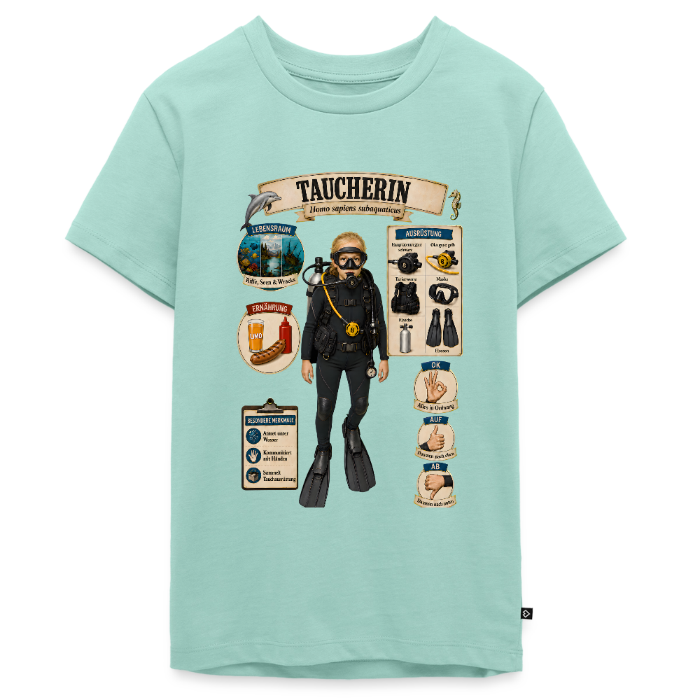 Kleine Taucherin – Homo sapiens subaquaticus | Teenager Premium T-Shirt - Mint 