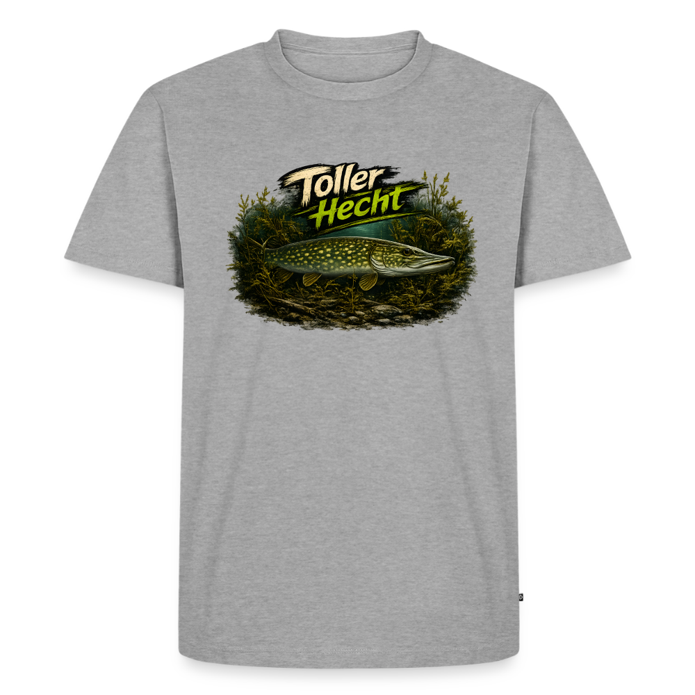 Toller Hecht – Hecht Motiv Angler | Männer Premium T-Shirt - Grau meliert