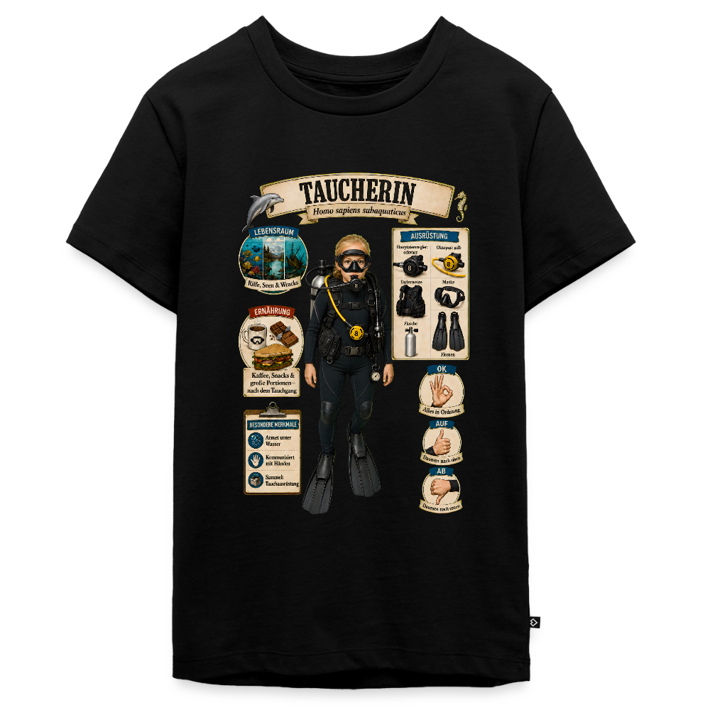 Kleine Taucherin – Homo sapiens subaquaticus | Teenager Premium T-Shirt - Schwarz
