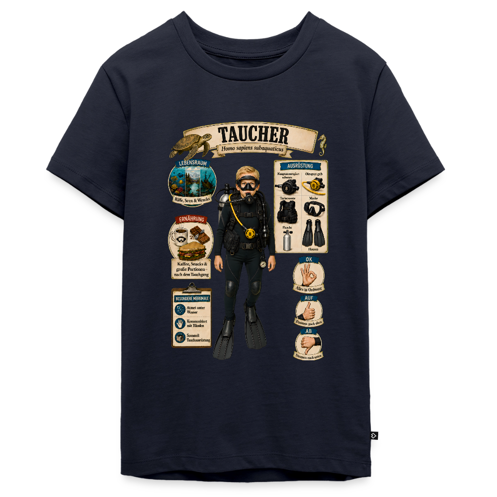 Kleiner Taucher – Homo sapiens subaquaticus | Teenager Premium T-Shirt - Navy