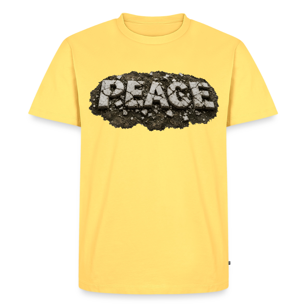 PEACE in Trümmern | Männer Premium T-Shirt - Pastellgelb