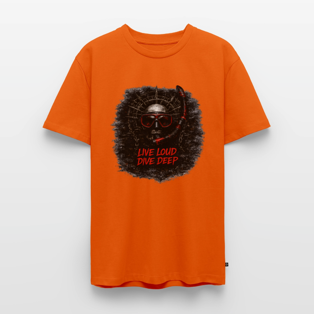 Live Loud Dive Deep – Taucher Totenkopf | Männer Premium T-Shirt - Orange 