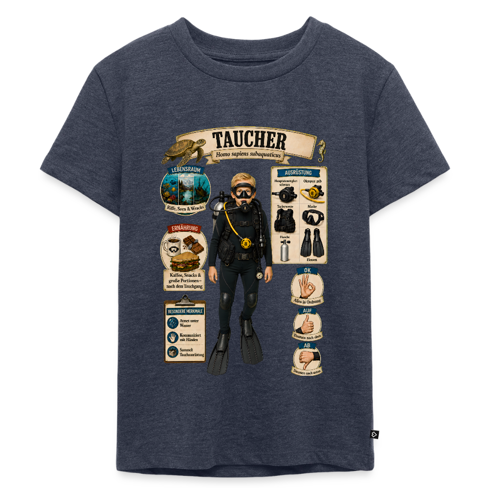 Kleiner Taucher – Homo sapiens subaquaticus | Kinder Premium T-Shirt - Jeansblau 