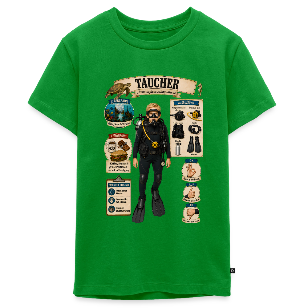 Kleiner Taucher – Homo sapiens subaquaticus | Teenager Premium T-Shirt - Grün
