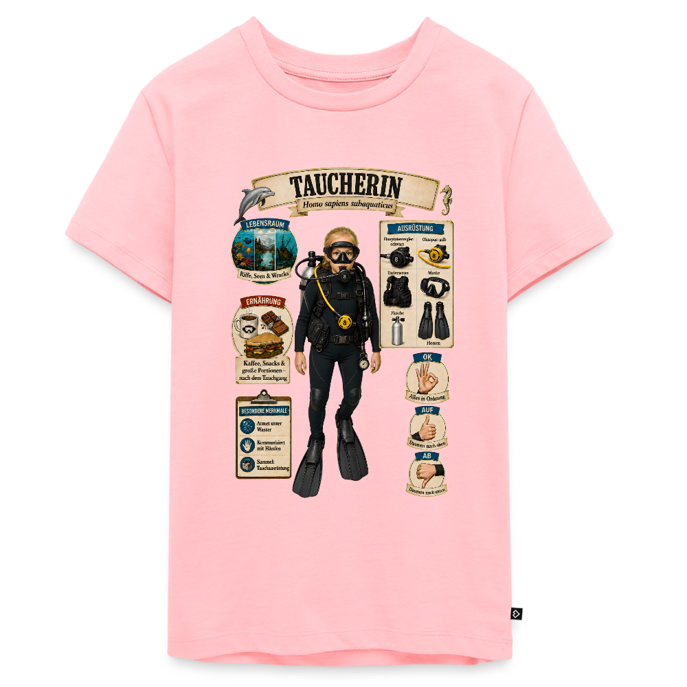 Kleine Taucherin – Homo sapiens subaquaticus | Teenager Premium T-Shirt - Rosa