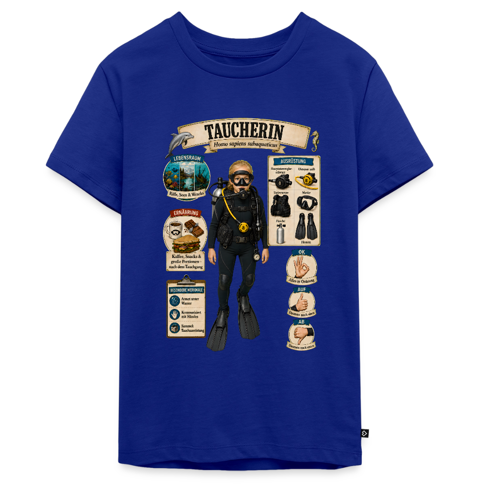 Kleine Taucherin – Homo sapiens subaquaticus | Teenager Premium T-Shirt - Royalblau