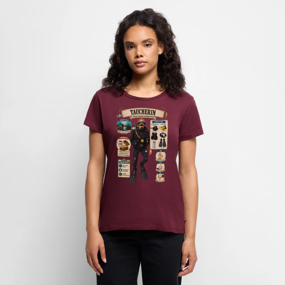 Taucherin – Homo sapiens subaquaticus | Frauen Premium T-Shirt - Burgunderrot