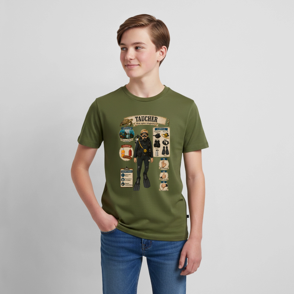 Kleiner Taucher – Homo sapiens subaquaticus | Teenager Premium T-Shirt - Khaki