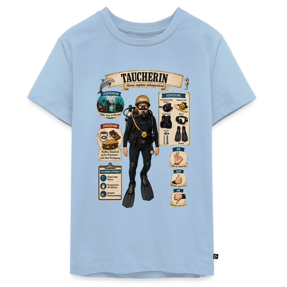 Kleine Taucherin – Homo sapiens subaquaticus | Teenager Premium T-Shirt - Hellblau