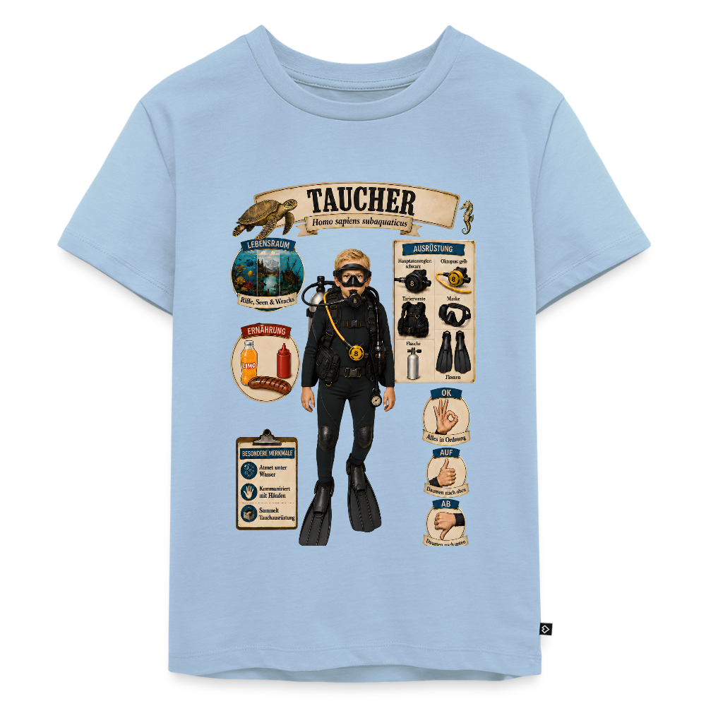 Kleiner Taucher – Homo sapiens subaquaticus | Kinder Premium T-Shirt - Hellblau
