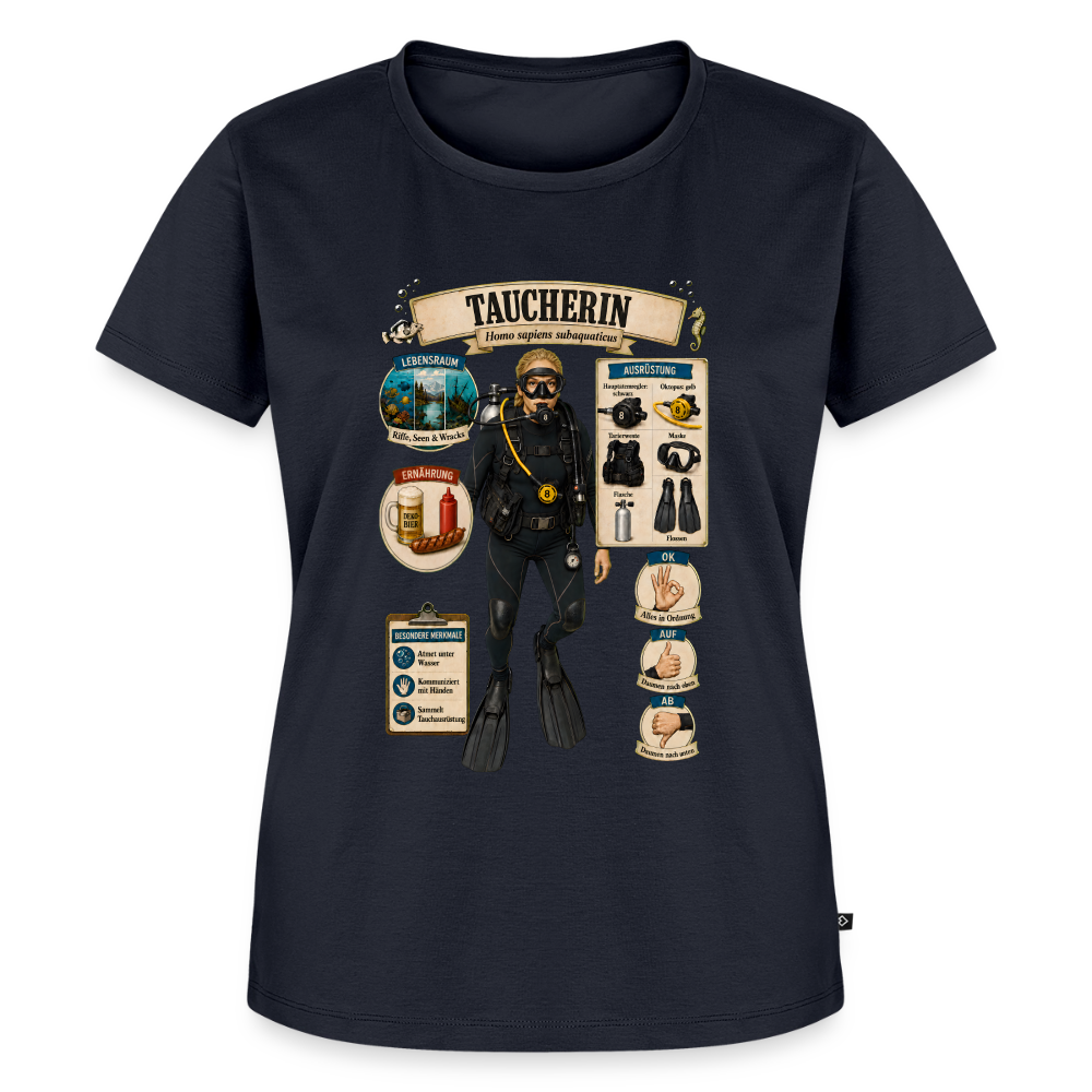 Taucherin – Homo sapiens subaquaticus | Frauen Premium T-Shirt - Navy