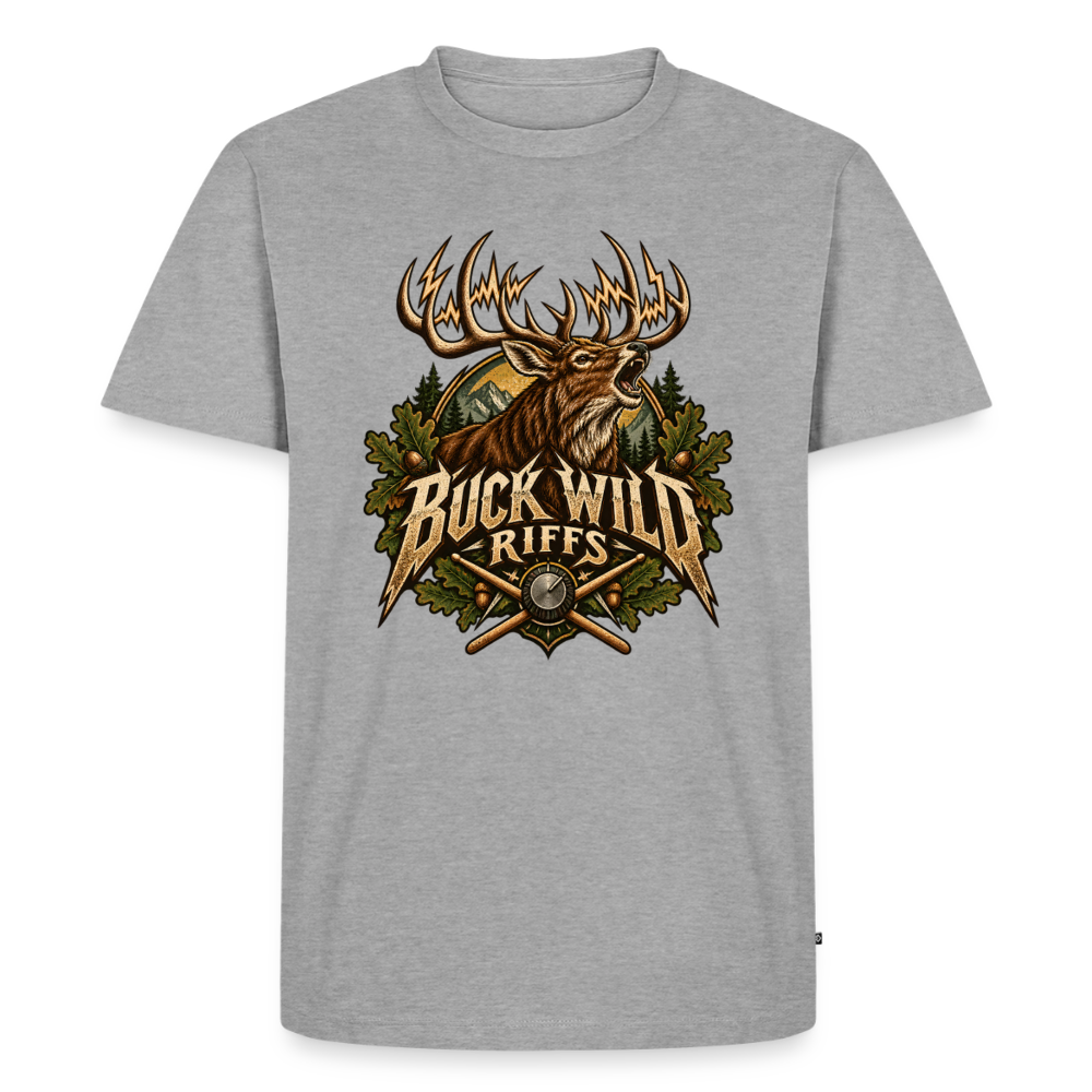 Buck Wild Riffs – Lautstärke in freier Wildbahn | Männer Premium T-Shirt - Grau meliert