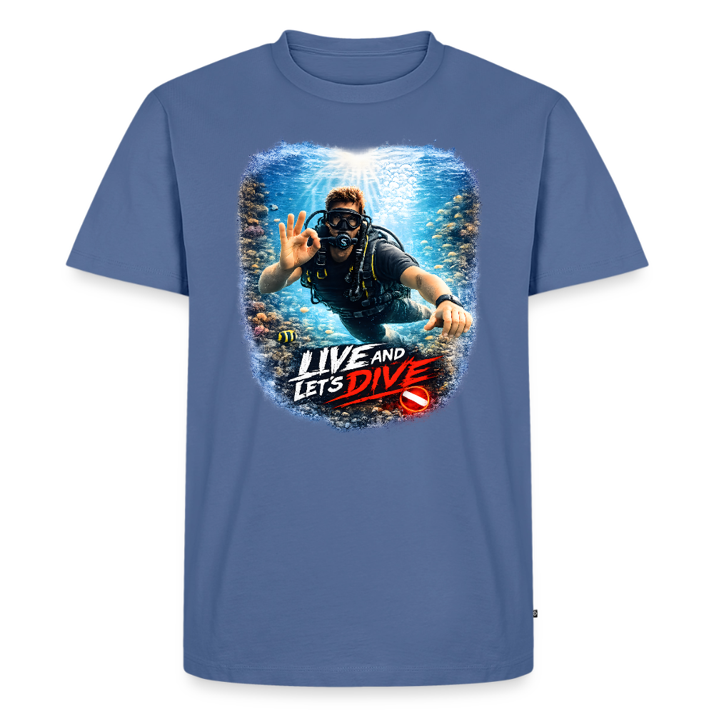 Live and Let's Dive | Tauchen | Männer Premium T-Shirt - Taubenblau