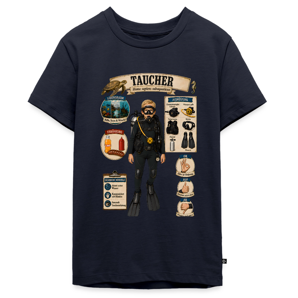 Kleiner Taucher – Homo sapiens subaquaticus | Teenager Premium T-Shirt - Navy