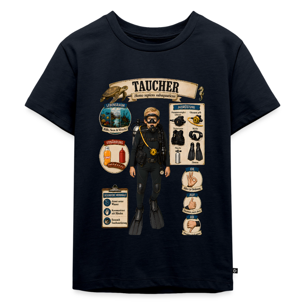 Kleiner Taucher – Homo sapiens subaquaticus | Kinder Premium T-Shirt - Navy