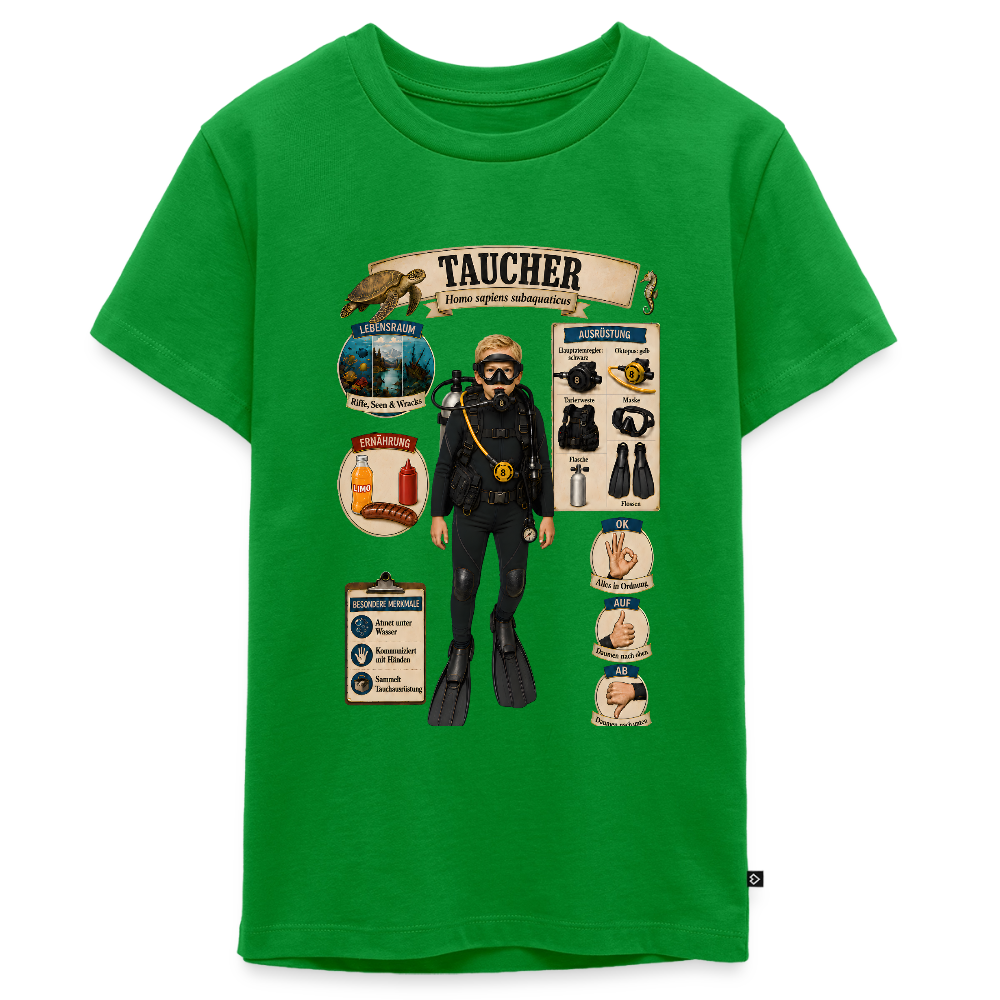 Kleiner Taucher – Homo sapiens subaquaticus | Teenager Premium T-Shirt - Grün