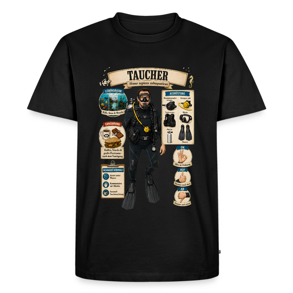Taucher – Homo sapiens subaquaticus | Männer Premium T-Shirt - Schwarz