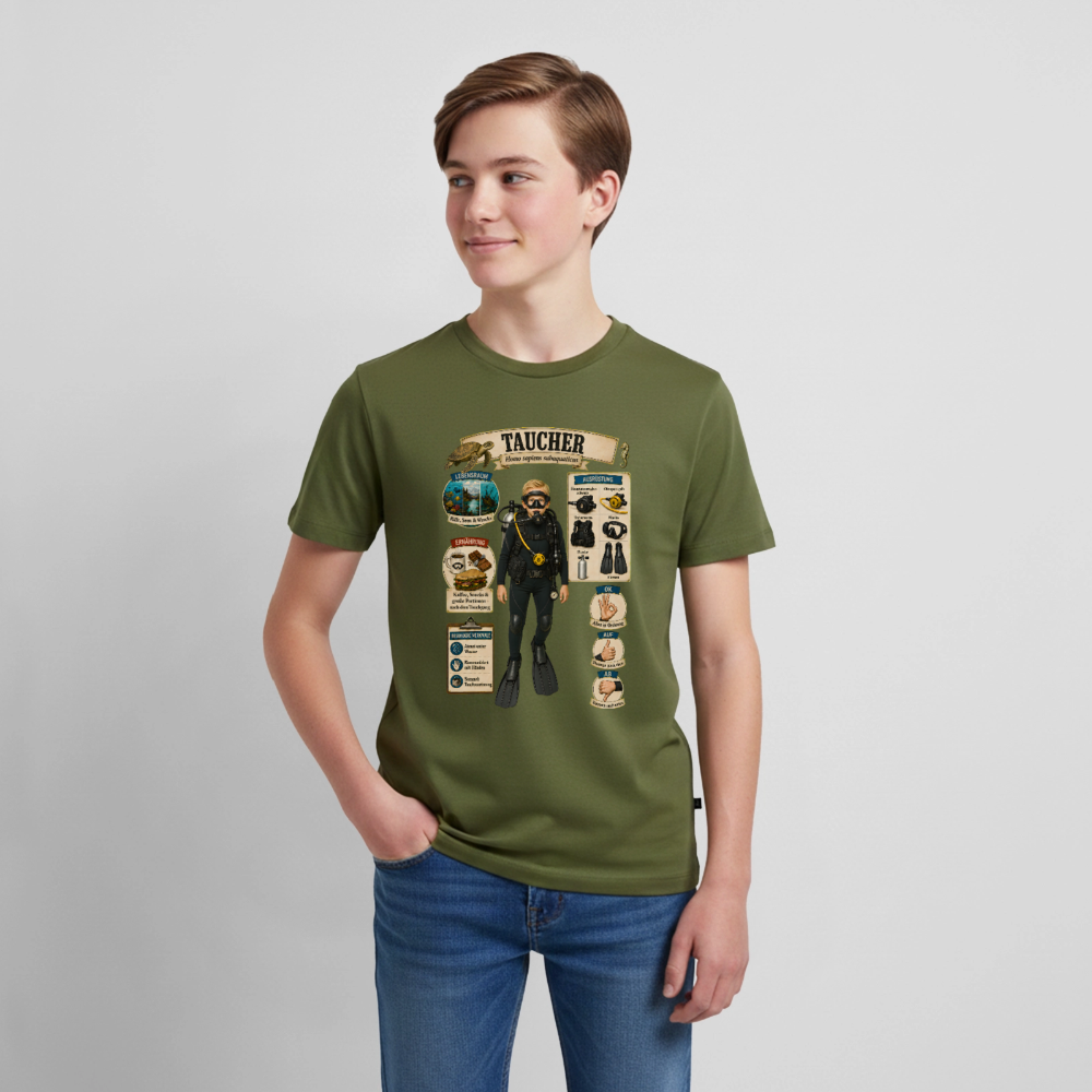 Kleiner Taucher – Homo sapiens subaquaticus | Teenager Premium T-Shirt - Khaki